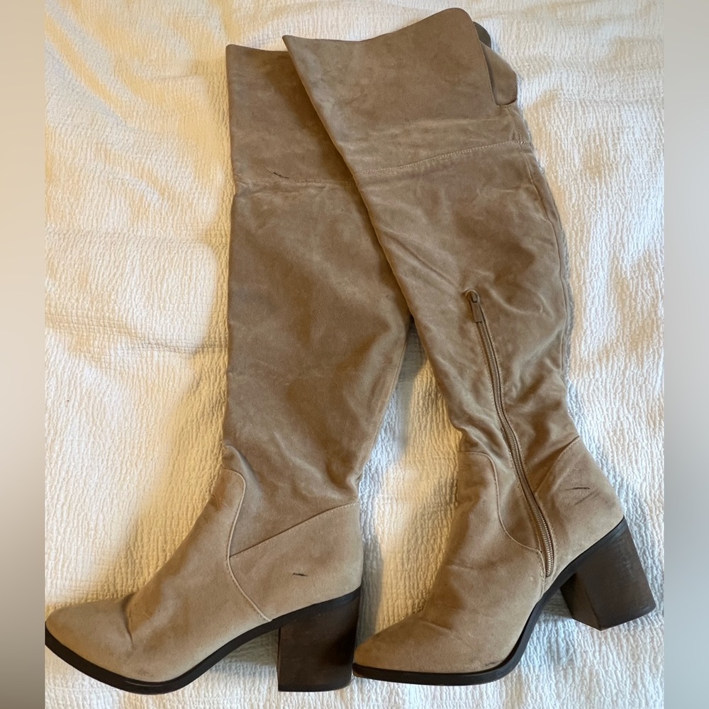 Taupe Over-the-knee Boots